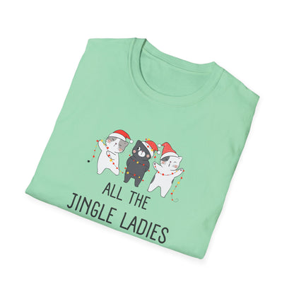 All The Jingle Ladies Cat Christmas T-Shirt