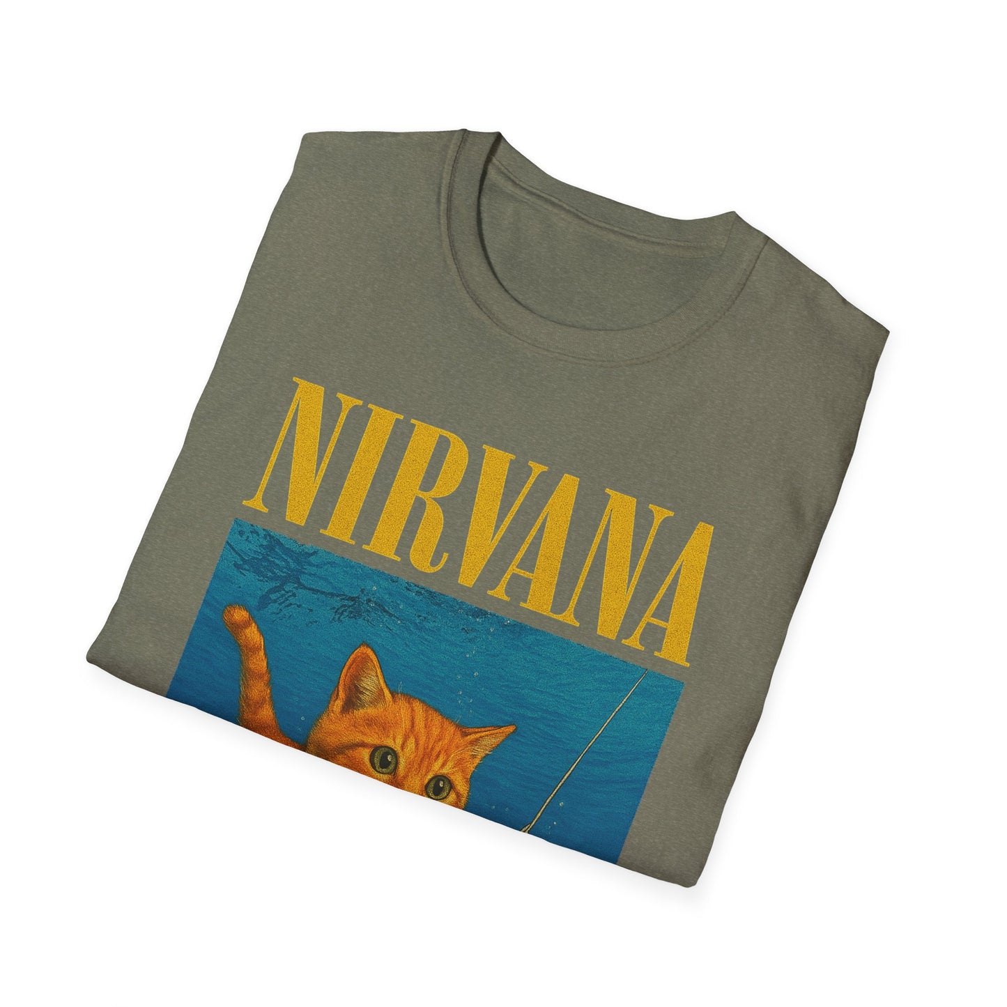 Nirvana Cat Parody T-Shirt – Funny Graphic Band Tee for Cat Lovers