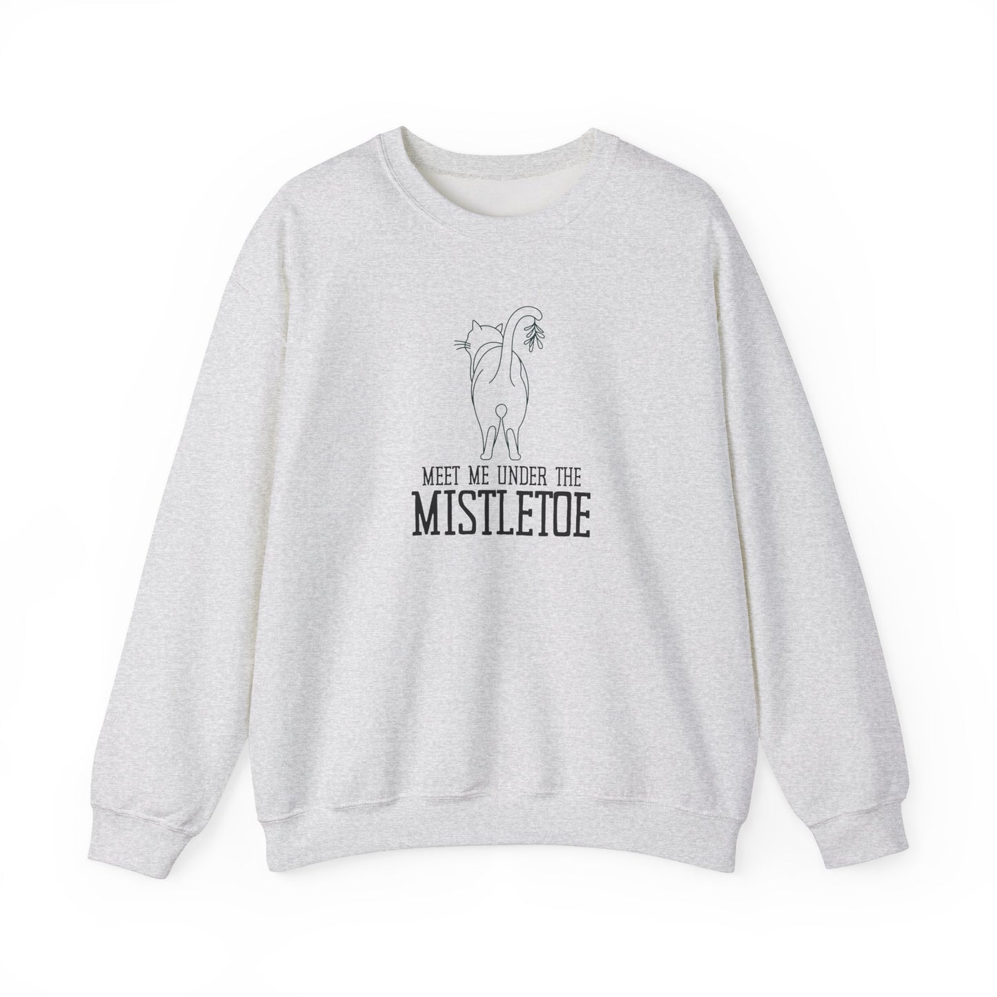 Under the Mistletoe Cat Humor Crewneck Sweatshirt