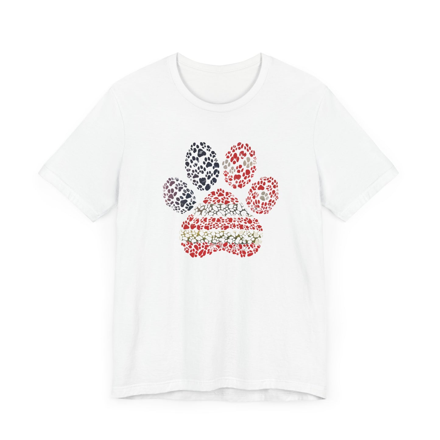 Patriotic Paw Print T-Shirt – American Flag Cat Dog Lover Shirt – 4th of July Pet Tee