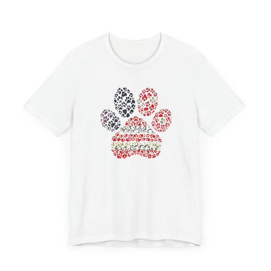 Patriotic Paw Print T-Shirt – American Flag Cat Dog Lover Shirt – 4th of July Pet Tee