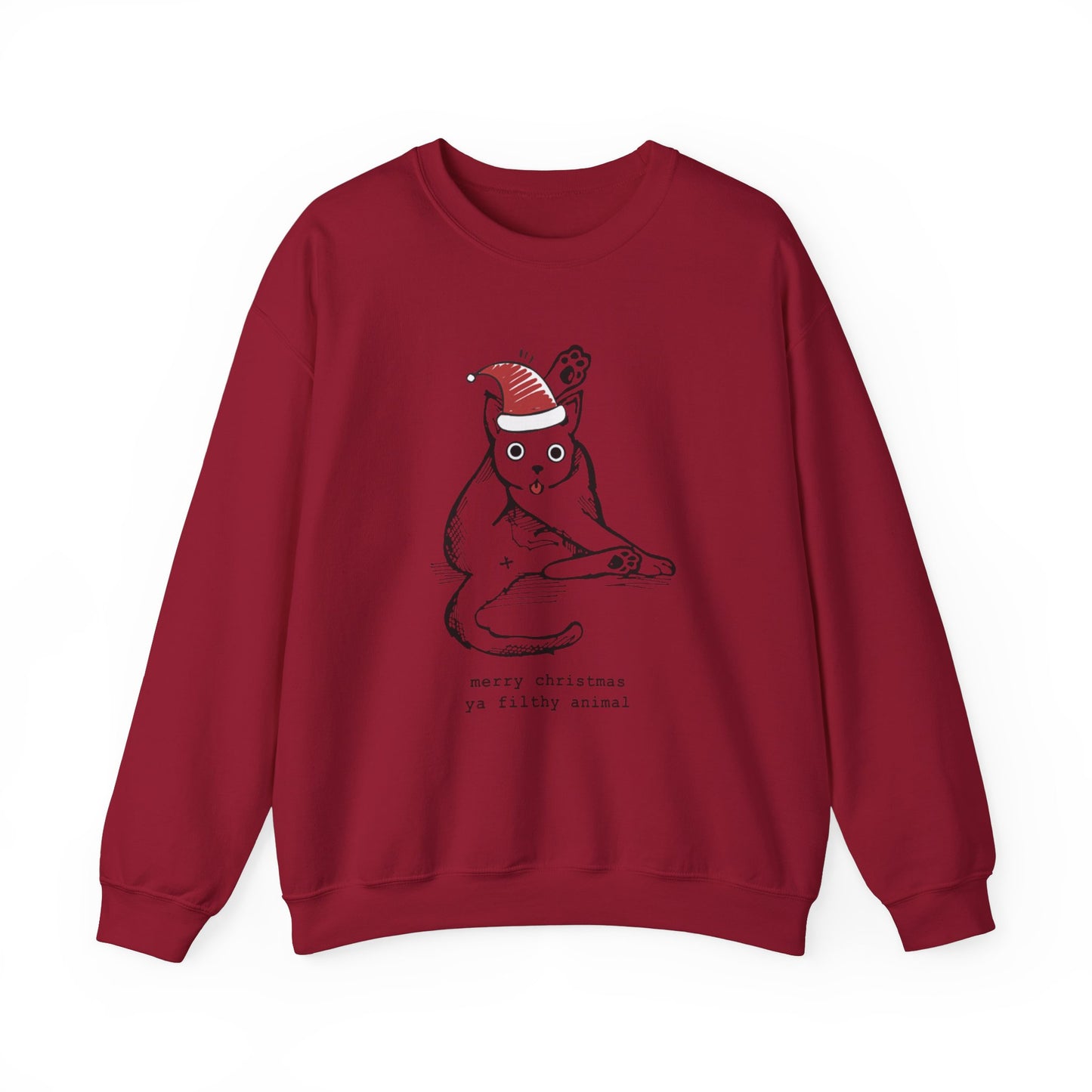 Merry Christmas Ya Filthy Animal Funny Crewneck Sweatshirt