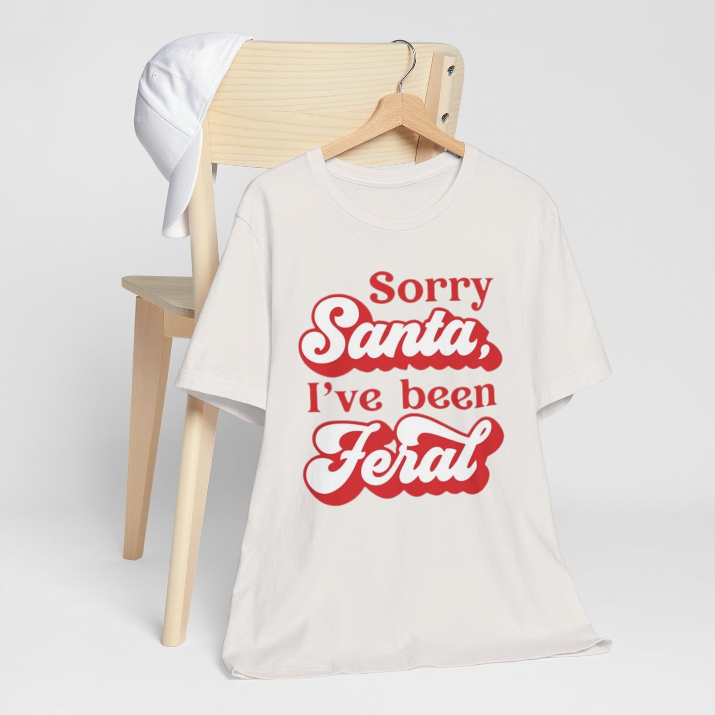 Sorry Santa I've Been Feral Christmas Cat Tee