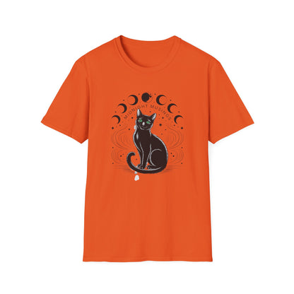 Midnight Musings Black Cat T-Shirt – Witchy Moon Phase Graphic Tee