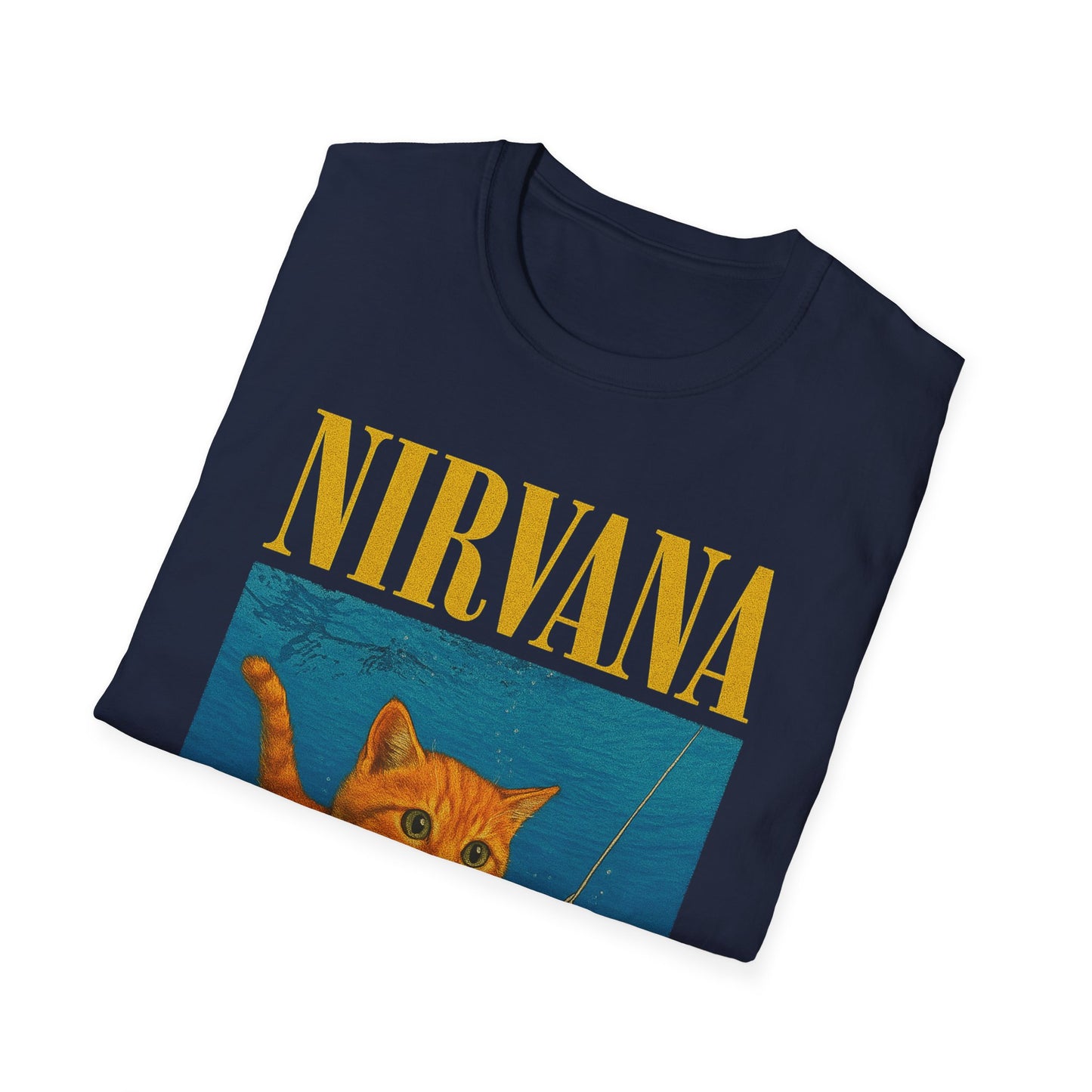 Nirvana Cat Parody T-Shirt – Funny Graphic Band Tee for Cat Lovers