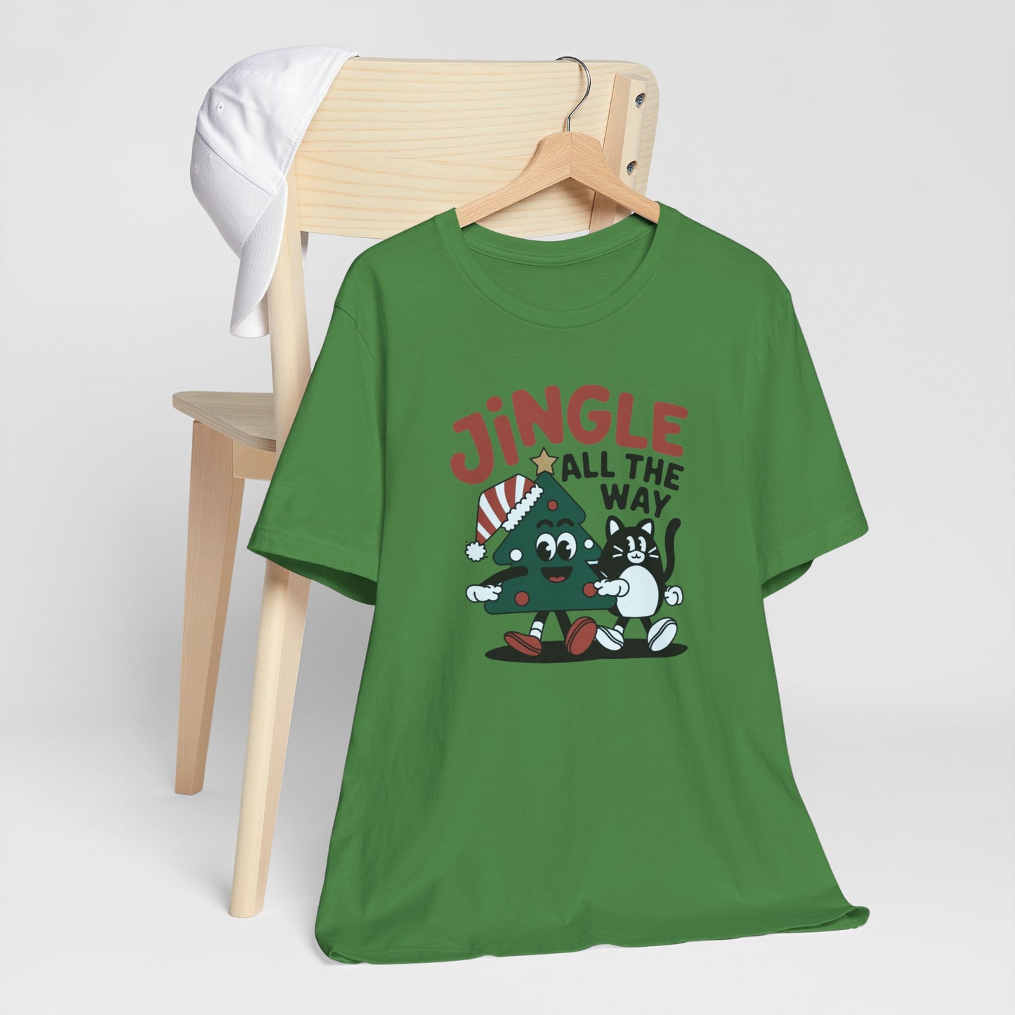 Retro Jingle All The Way Holiday Cat Tee