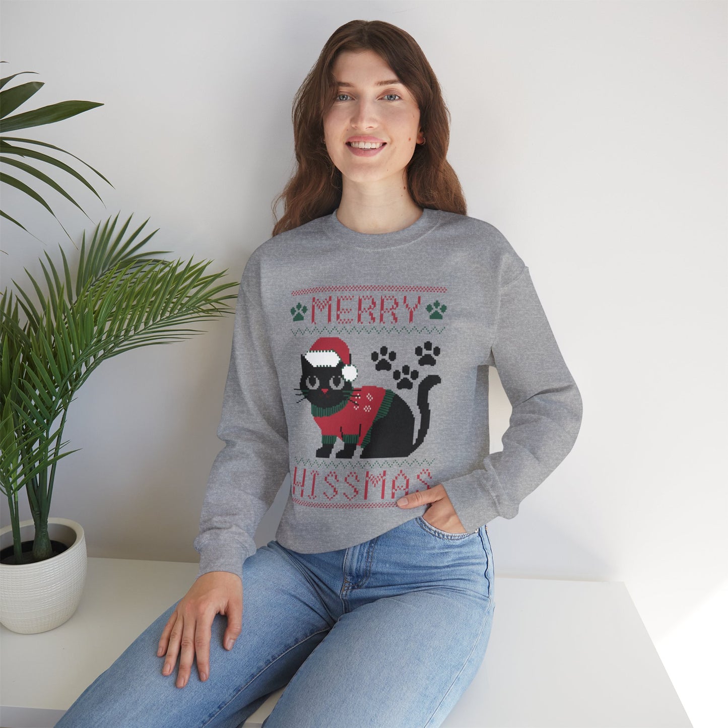 Merry Hissmas Cat Crewneck Sweatshirt