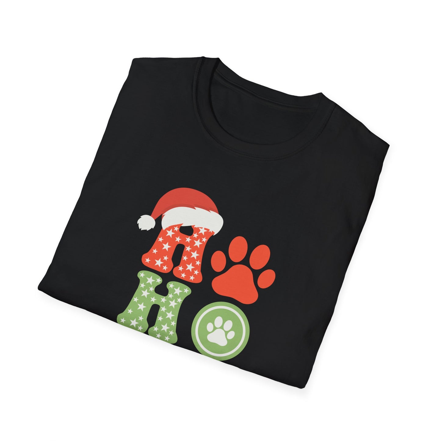 HO HO Paws Christmas T-Shirt | Retro Holiday Pet Lover Tee | Merry Christmas Shirt