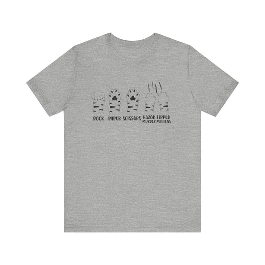 ROCK PAPER SCISSORS funny cat tee