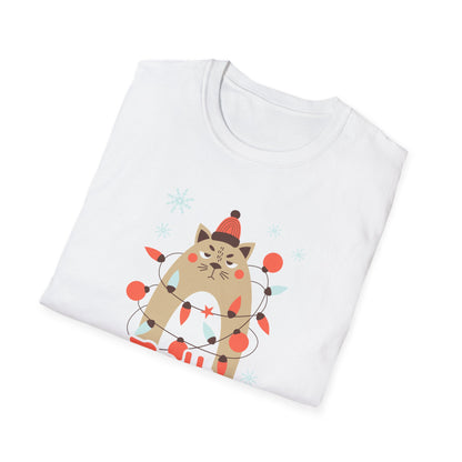 Jolly & Twisted Christmas Cat T-Shirt – Funny Holiday Cat Lover Graphic Tee