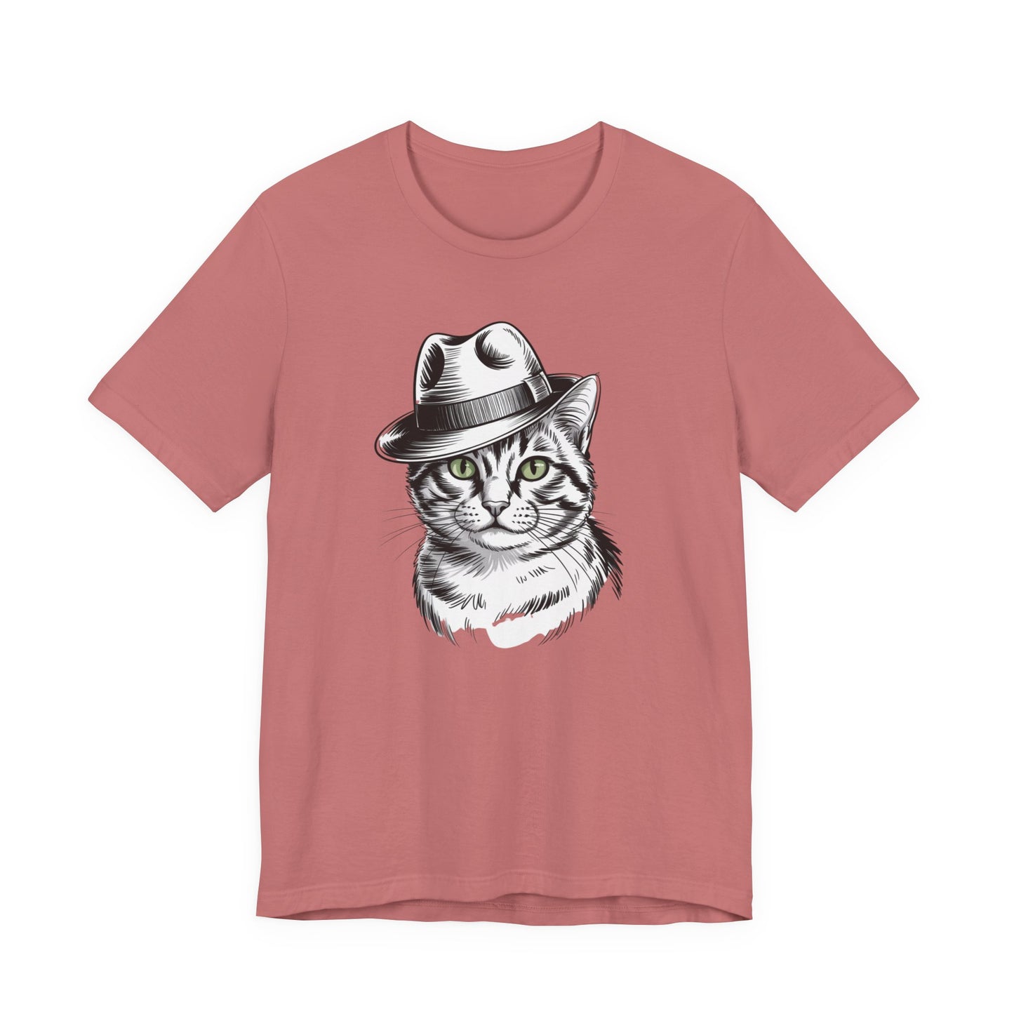 Cool Cat in Fedora Graphic T-Shirt – Funny Cat Lover Tee | Unisex Soft Cotton Tee