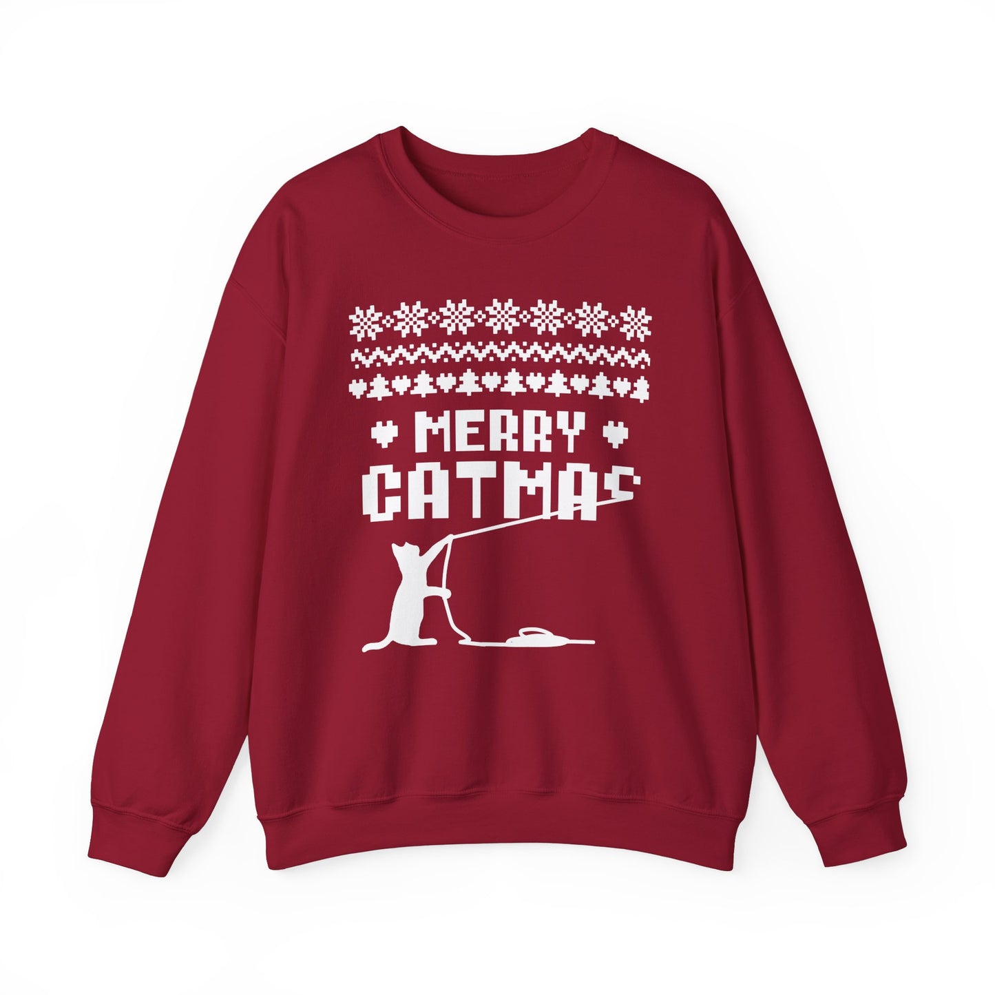 Merry Catmas Holiday Naughty Cat Crewneck Sweatshirt