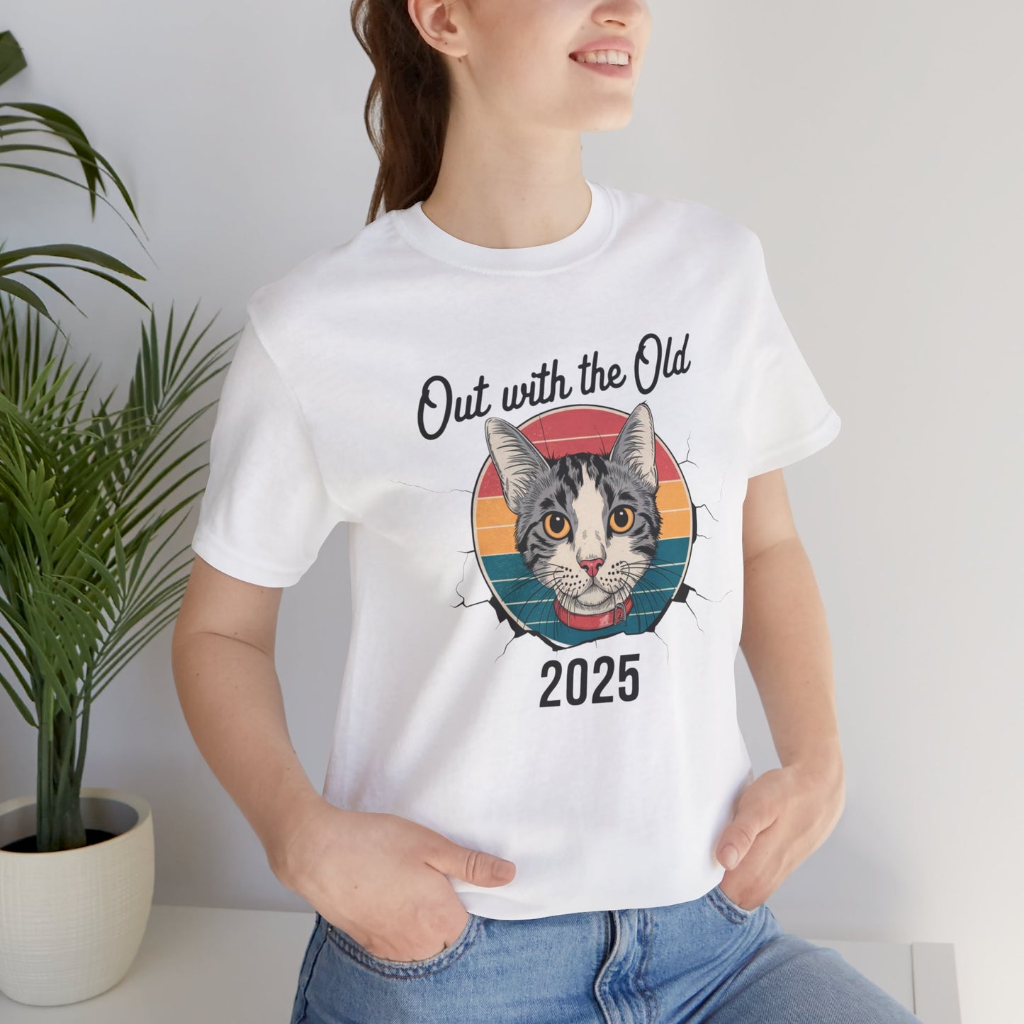 NEW YEARS 2025 OUT WITH THE OLD CAT TEE