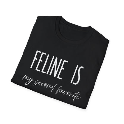 Feline Is My Second Favorite F-Word T-Shirt – Funny Cat Lover Graphic Tee, Sarcastic Cat Mom & Dad Gift