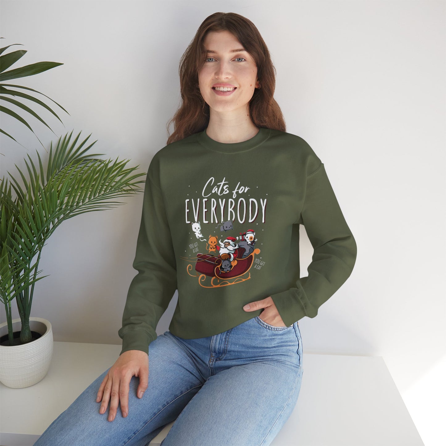 Cats For Everybody Santa Crewneck Sweatshirt