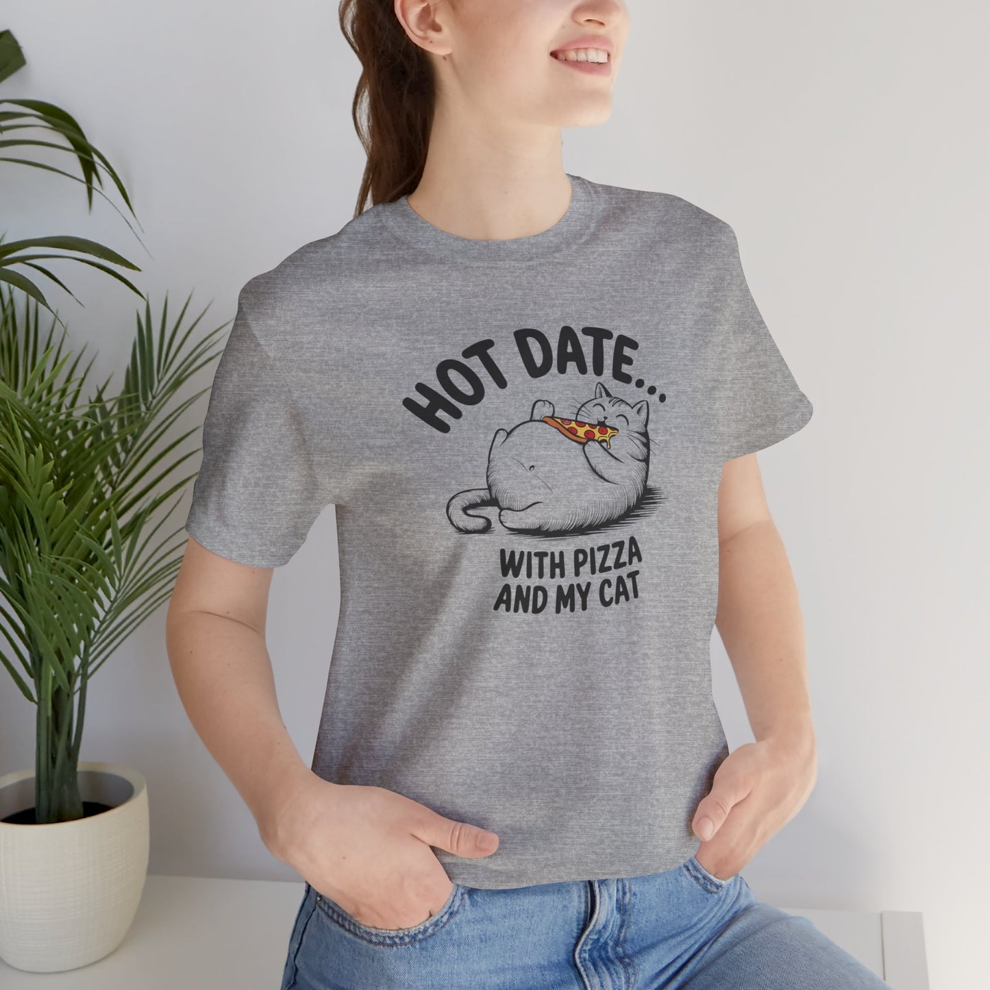 Hot Date With Pizza Cat Tee