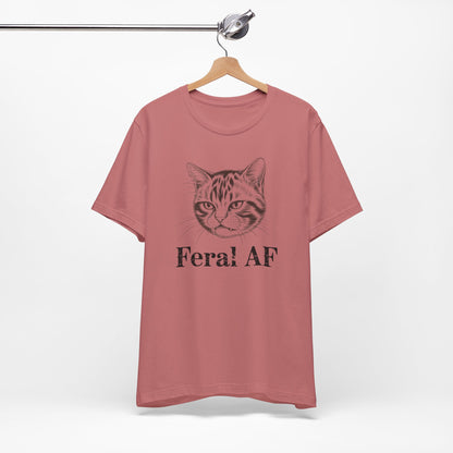 Feral AF Cat T-Shirt – Funny Graphic Tee for Cat Lovers