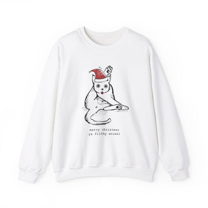 Merry Christmas Ya Filthy Animal Funny Crewneck Sweatshirt