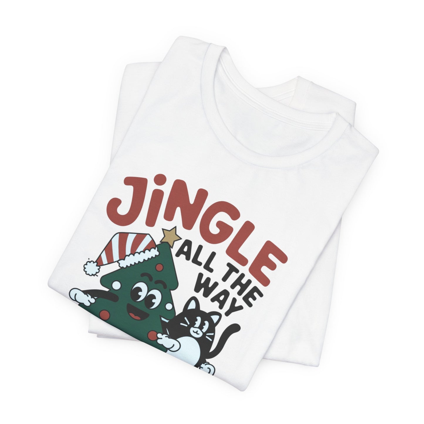 Retro Jingle All The Way Holiday Cat Tee