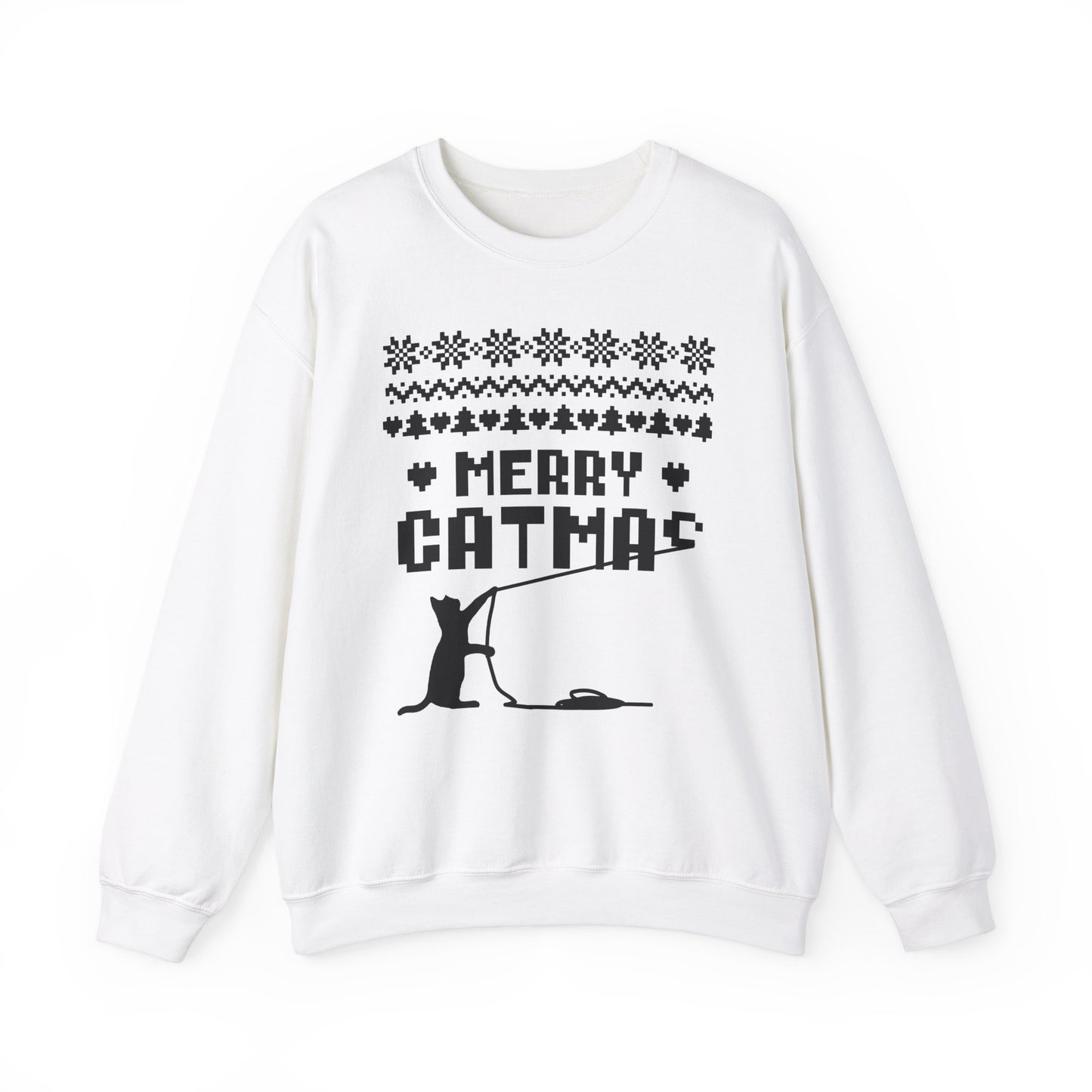 Merry Catmas Holiday Naughty Cat Crewneck Sweatshirt