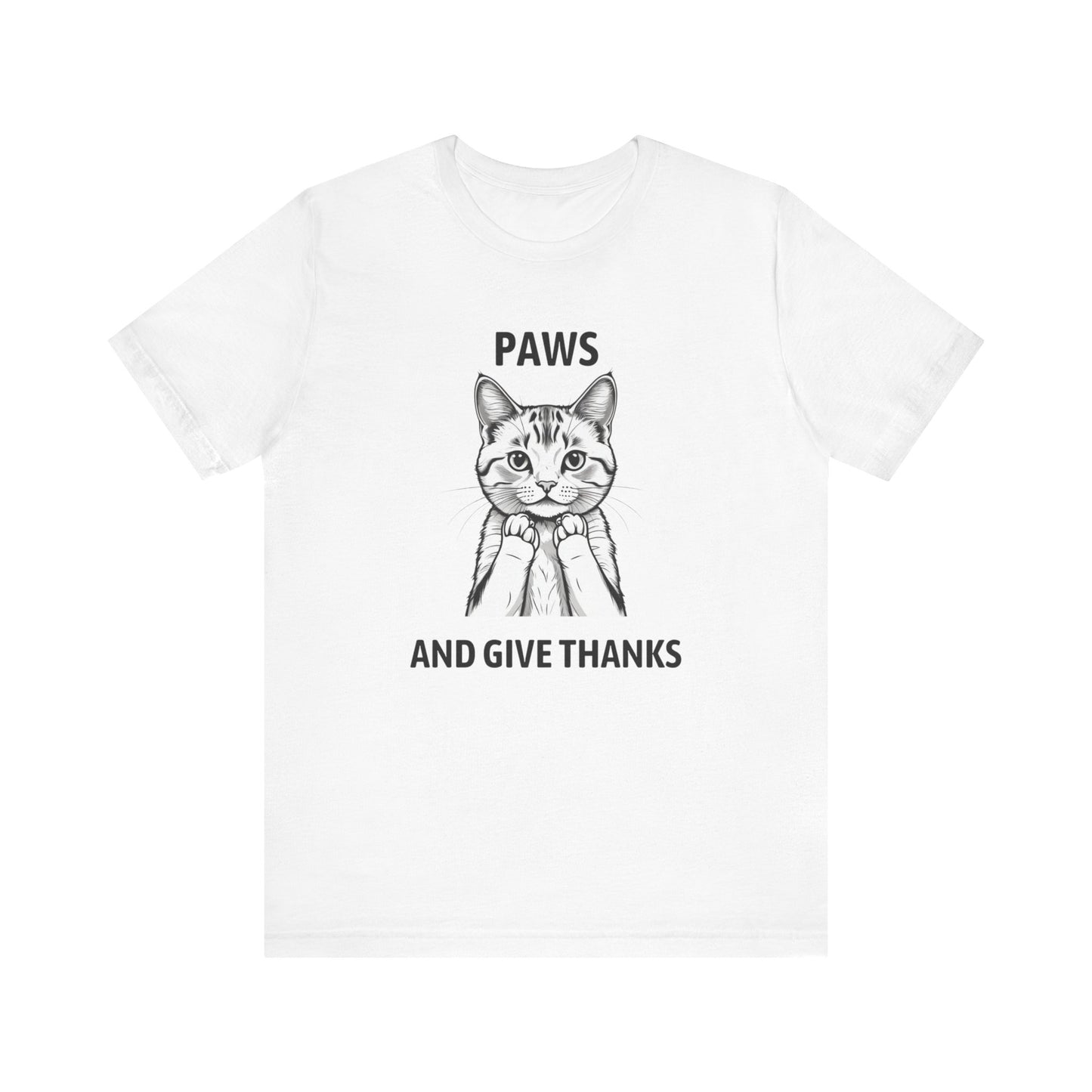 Paws and Give Thanks Thanksgiving Cat Shirt