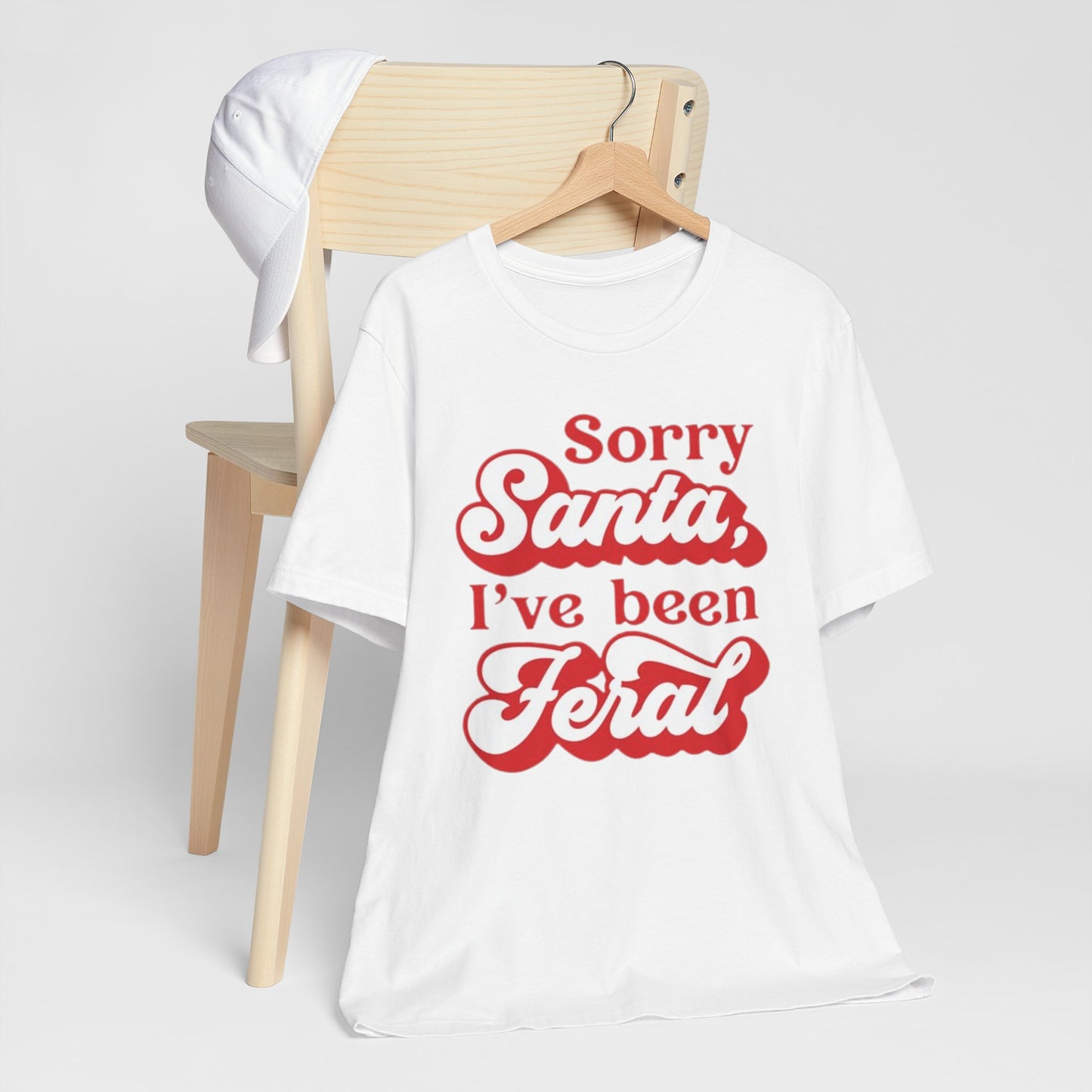 Sorry Santa I've Been Feral Christmas Cat Tee