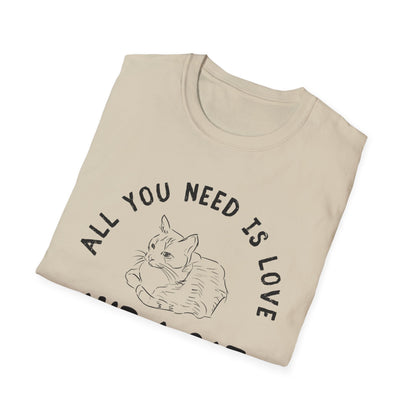 All You Need Is Love And A Cat T-Shirt | Funny Multiple Cats Feline Love Tee