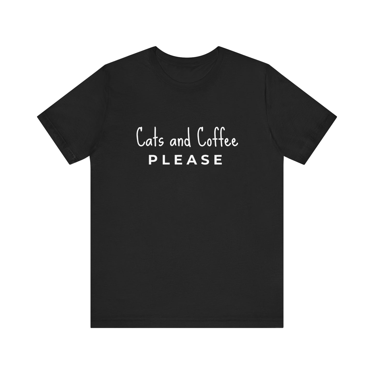 Cats and Coffee Please Minimalist Tee