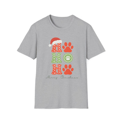 HO HO Paws Christmas T-Shirt | Retro Holiday Pet Lover Tee | Merry Christmas Shirt
