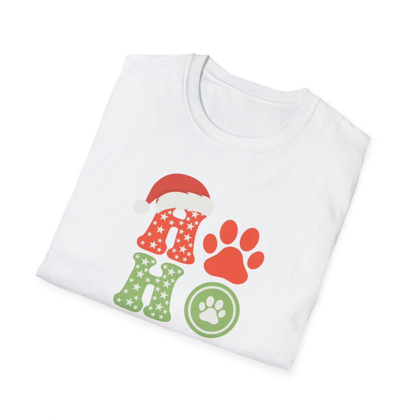 HO HO Paws Christmas T-Shirt | Retro Holiday Pet Lover Tee | Merry Christmas Shirt