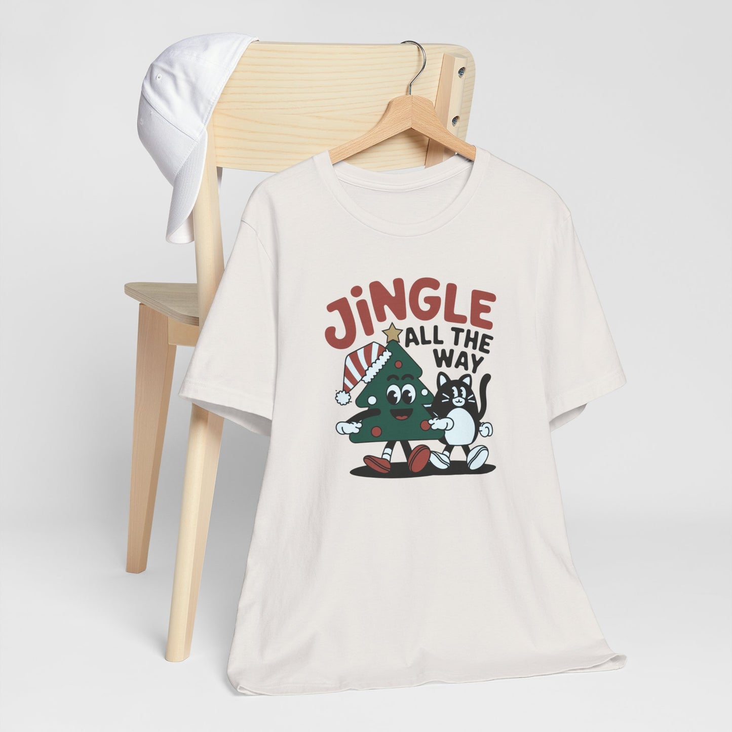 Retro Jingle All The Way Holiday Cat Tee