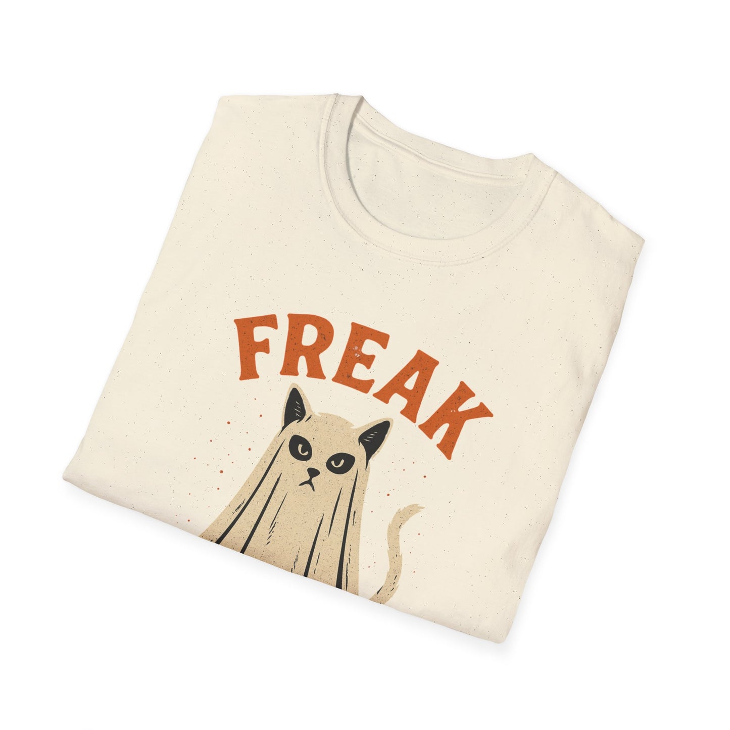 Freak in the Sheets Cat Halloween T-Shirt – Funny Ghost Cat Graphic Tee