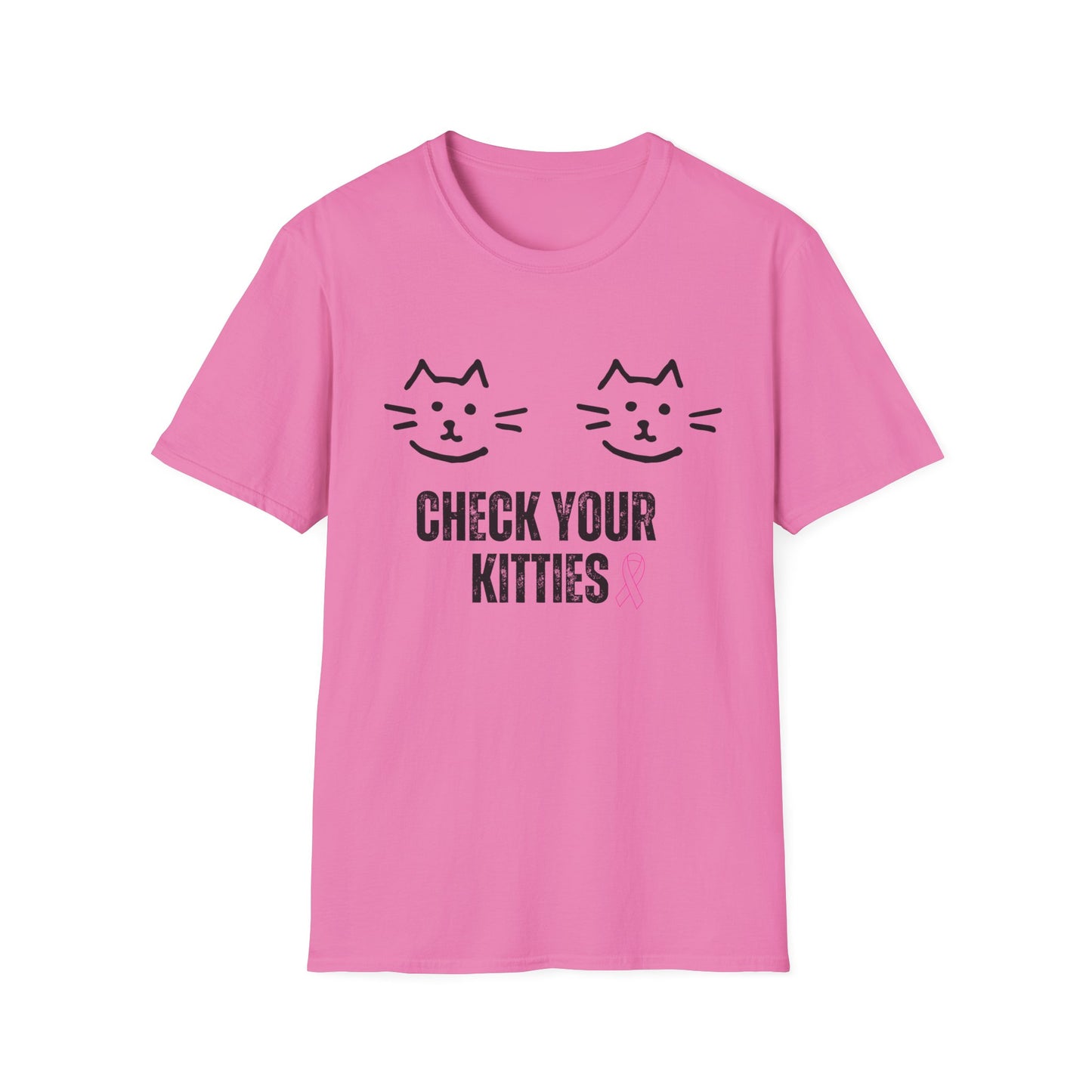 Check Your Kitties Breast Cancer Awareness T-Shirt.