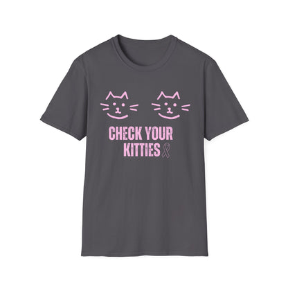 Check Your Kitties Breast Cancer Awareness T-Shirt.