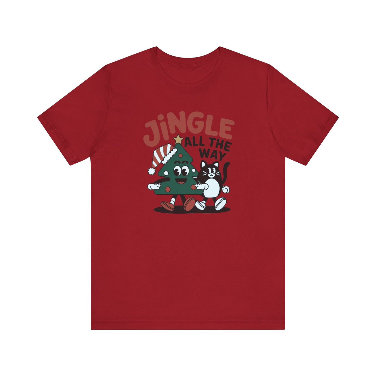 Retro Jingle All The Way Holiday Cat Tee