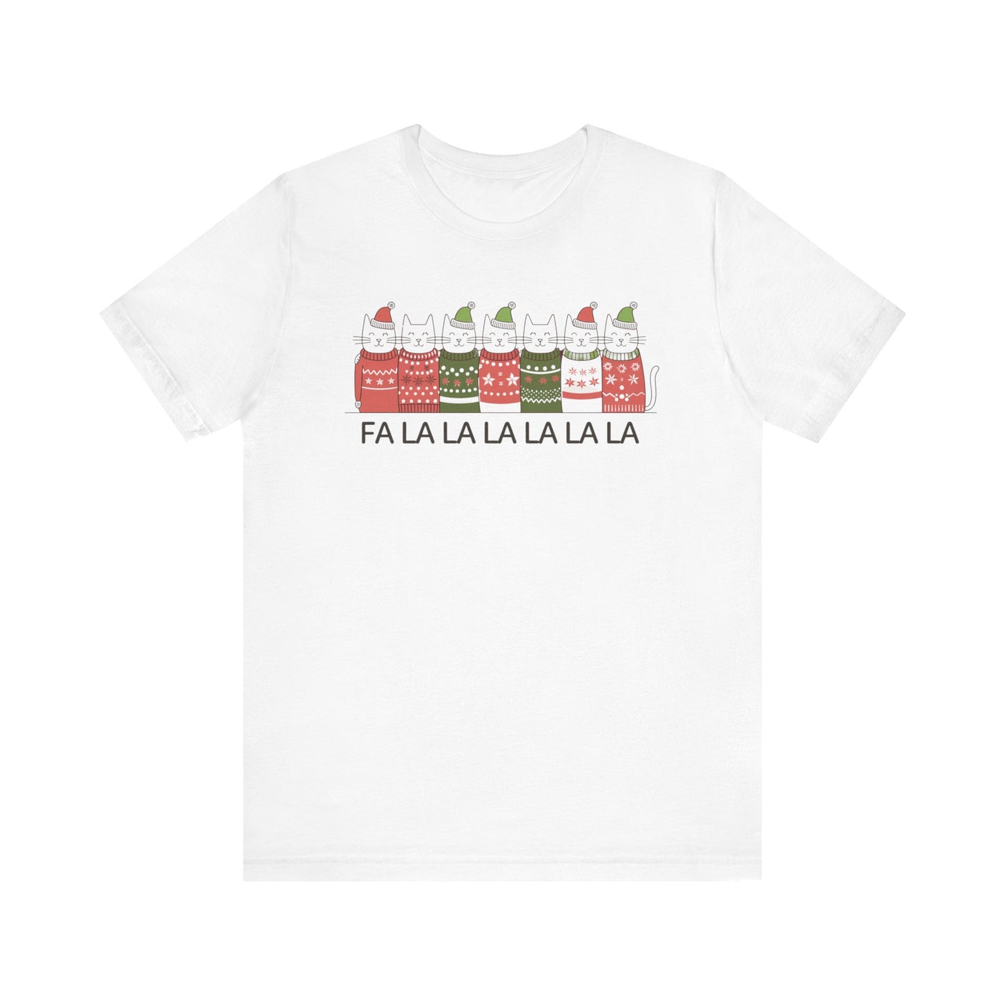 Fa la la la la Christmas cat tee