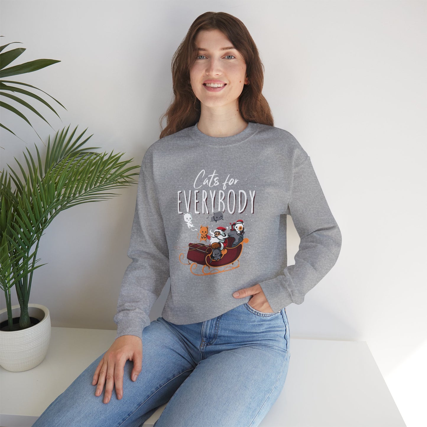 Cats For Everybody Santa Crewneck Sweatshirt