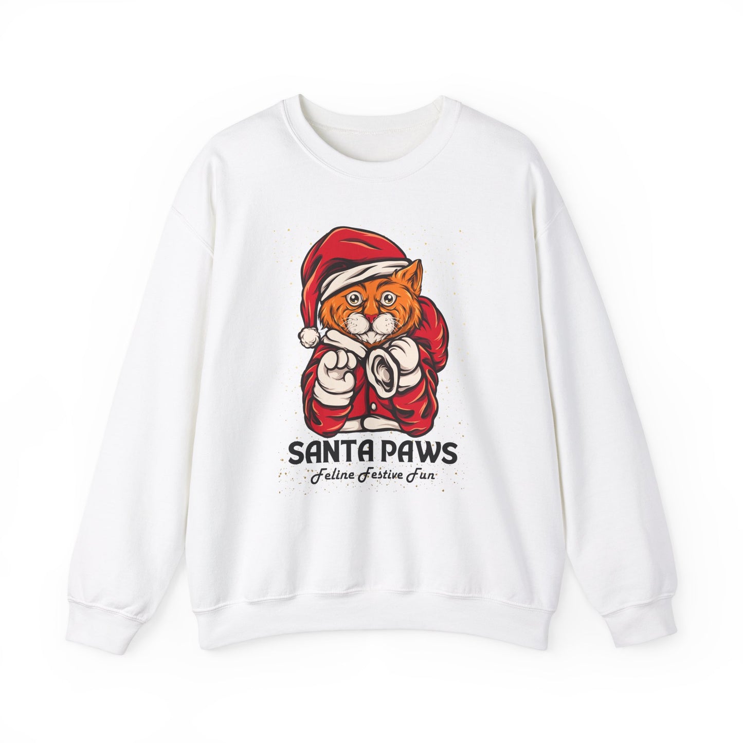 Santa Paws Festive Cat Crewneck Sweatshirt