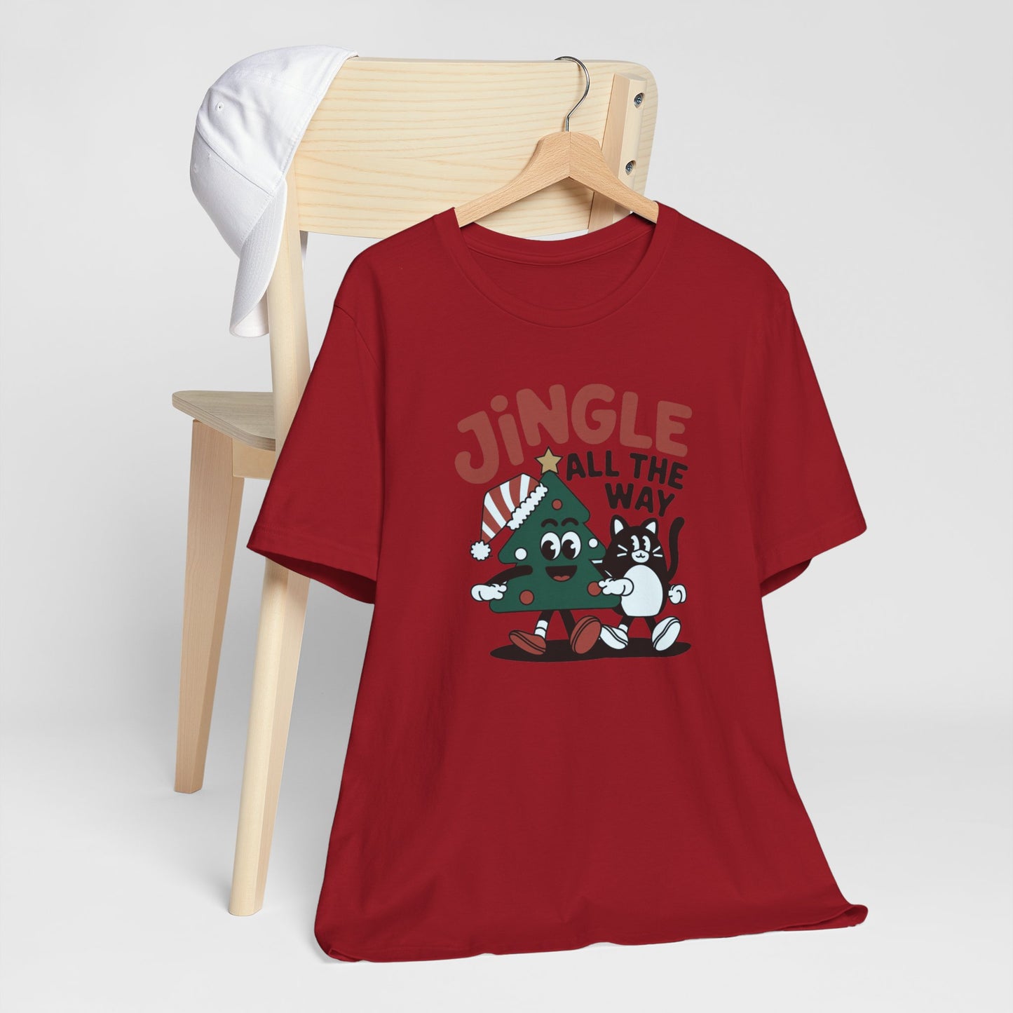 Retro Jingle All The Way Holiday Cat Tee