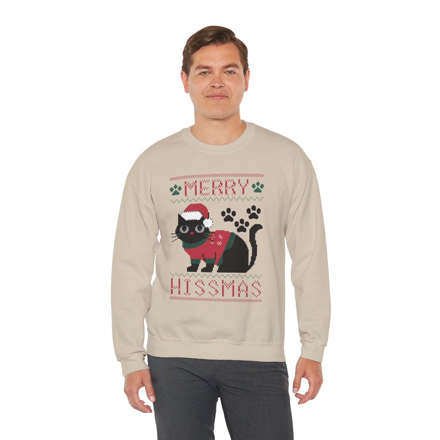 Merry Hissmas Cat Crewneck Sweatshirt