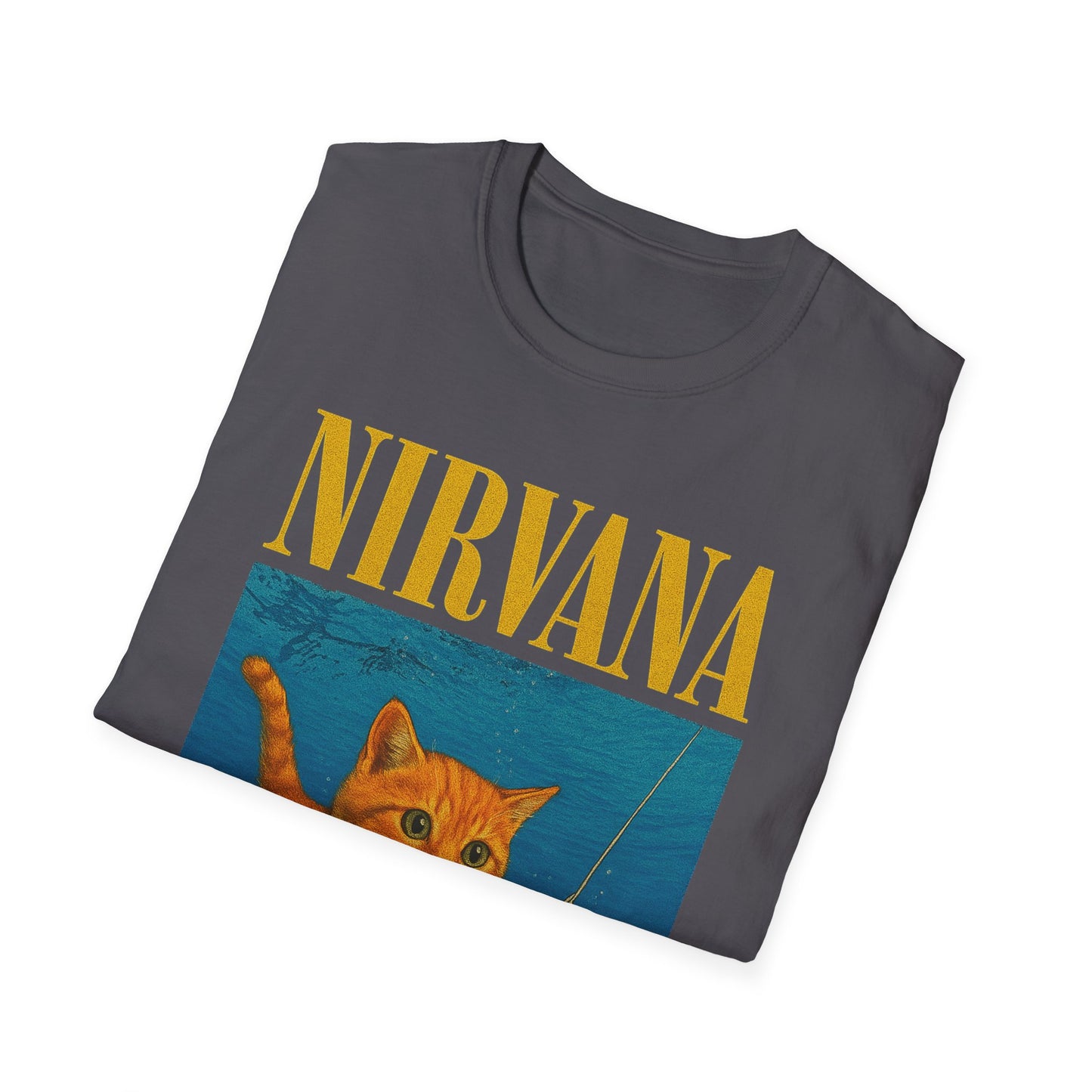 Nirvana Cat Parody T-Shirt – Funny Graphic Band Tee for Cat Lovers
