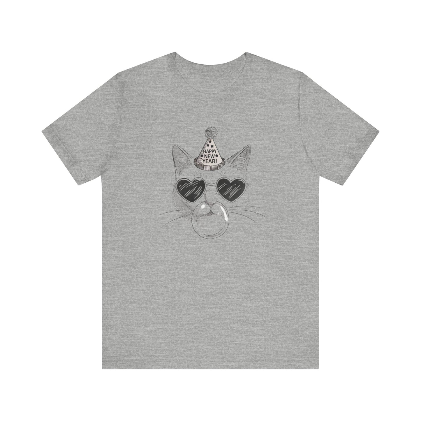 2025 HAPPY NEW YEAR CAT BUBBLEGUM TEE