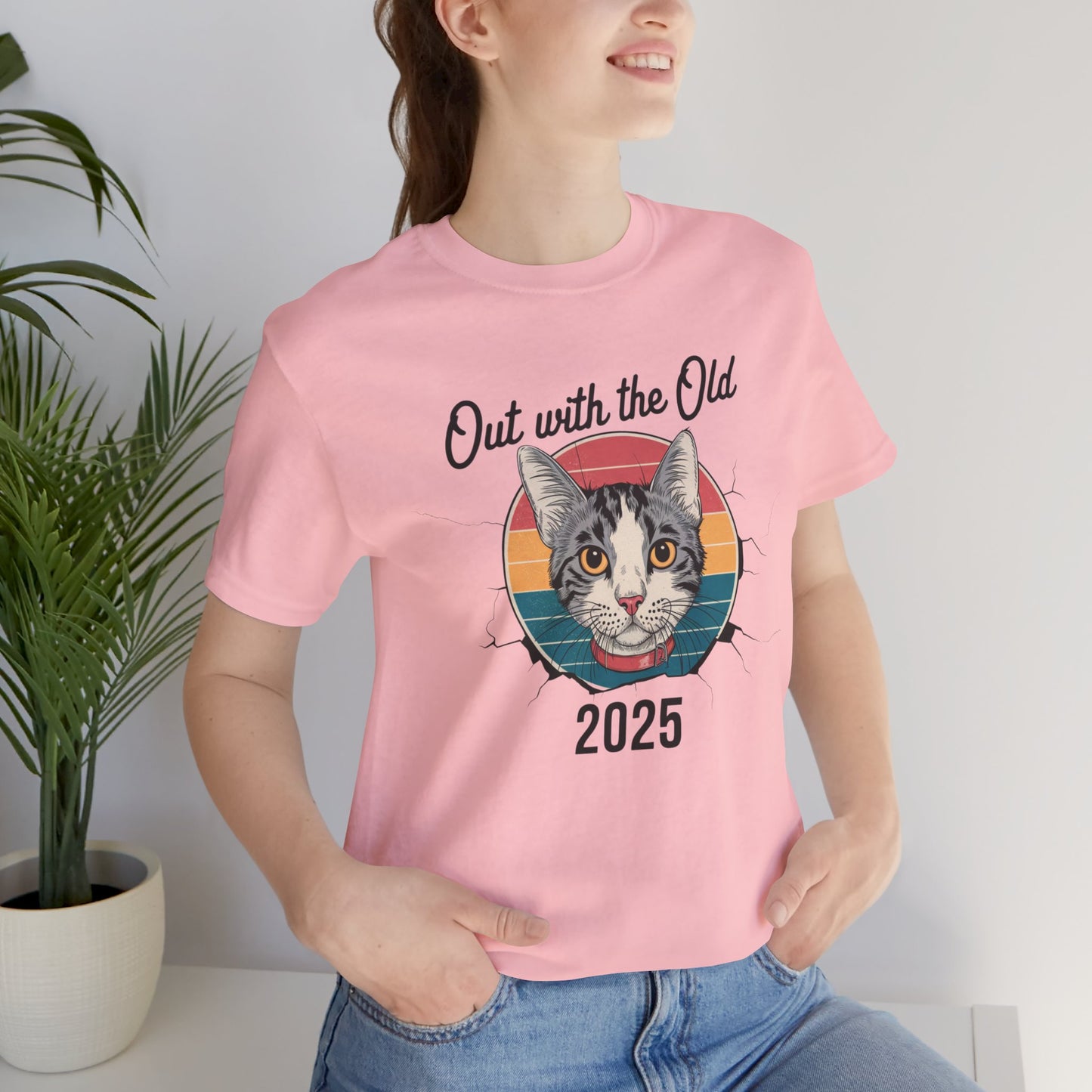 NEW YEARS 2025 OUT WITH THE OLD CAT TEE