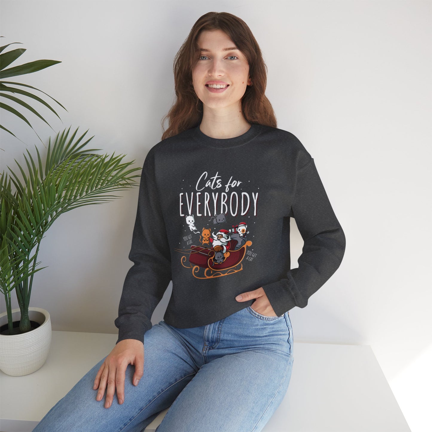 Cats For Everybody Santa Crewneck Sweatshirt