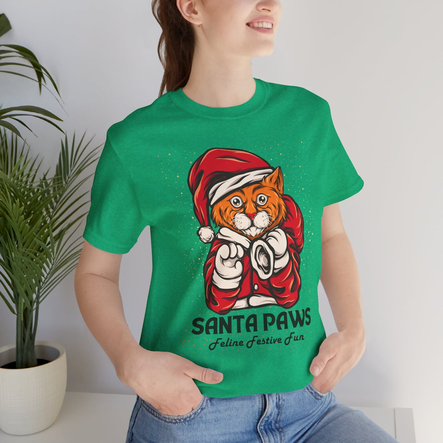 Santa Paws Festive Cat Tee