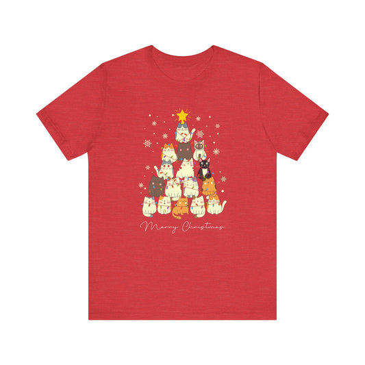 Cat Christmas Tree Holiday Tee