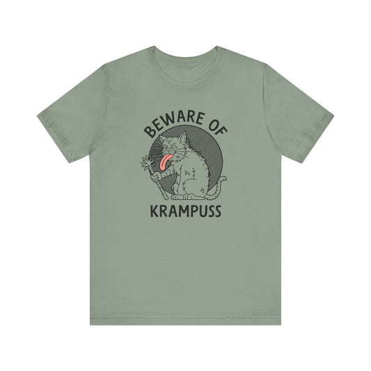 Beware of Krampuss Cat Humor Tee