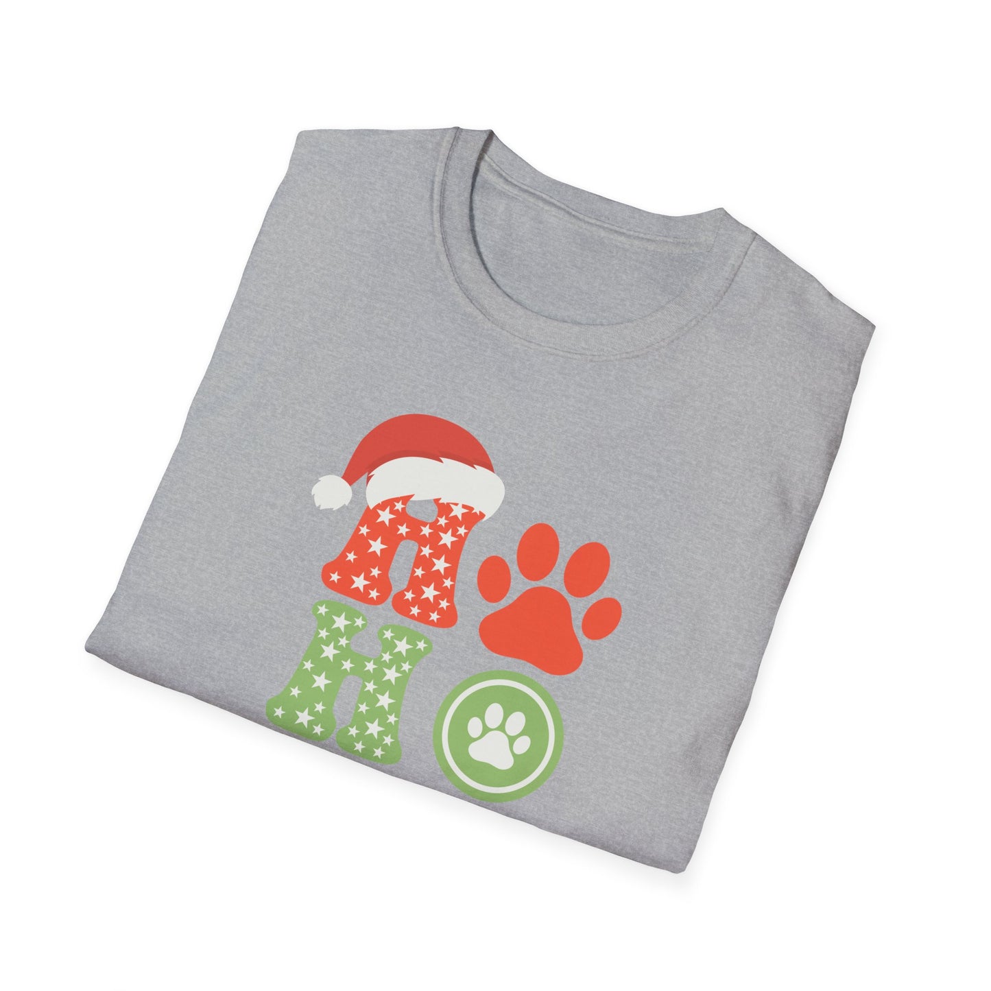 HO HO Paws Christmas T-Shirt | Retro Holiday Pet Lover Tee | Merry Christmas Shirt
