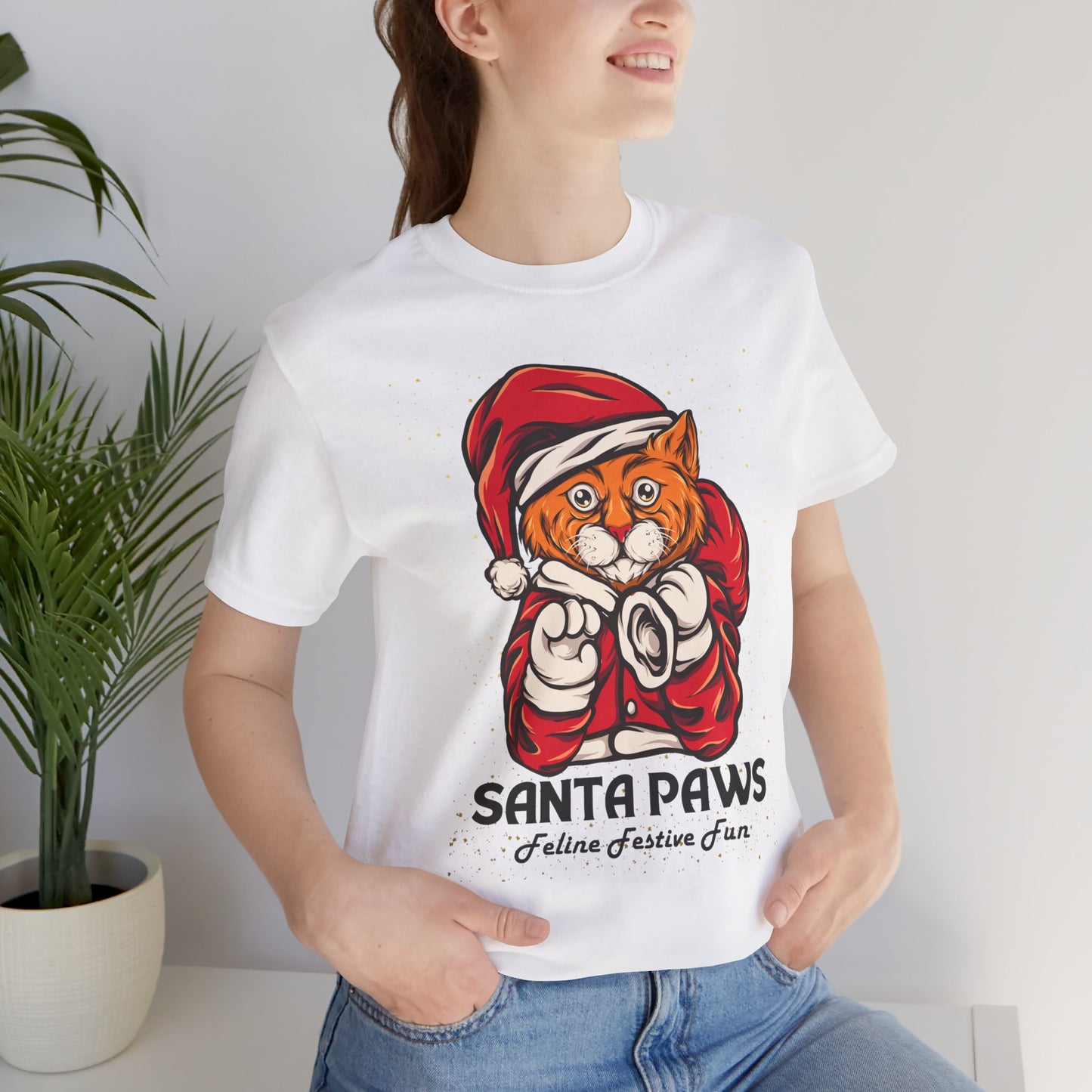 Santa Paws Festive Cat Tee