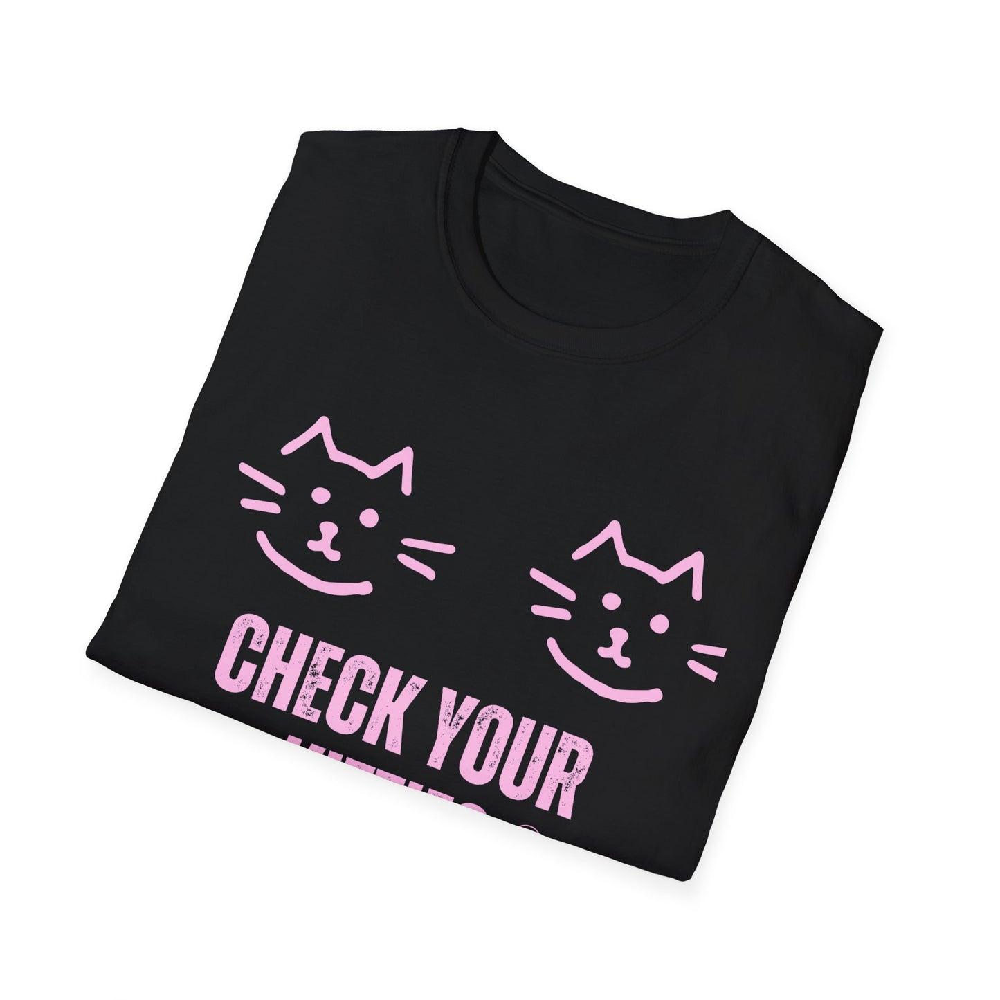 Check Your Kitties Breast Cancer Awareness T-Shirt.